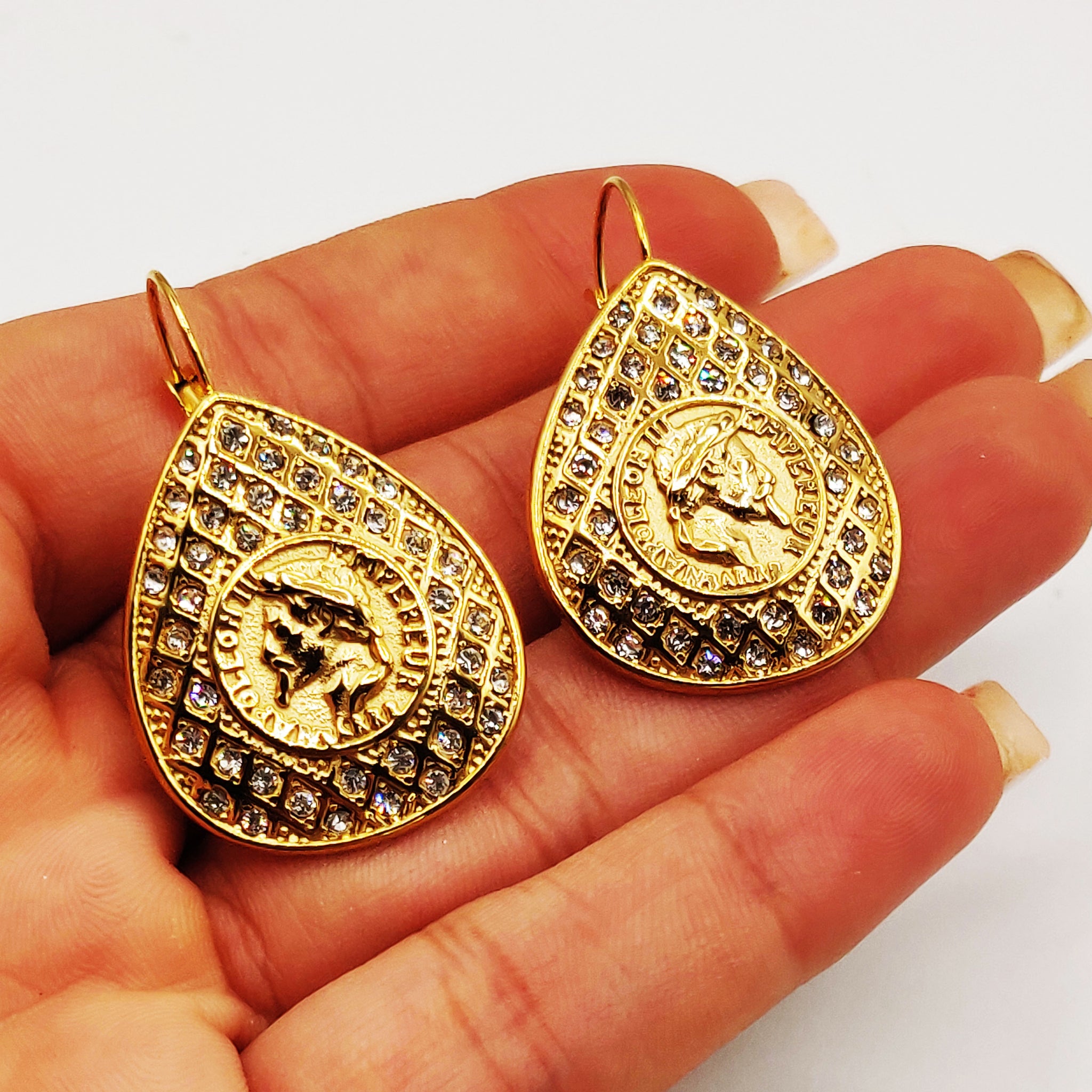 Boucles d'oreilles Torsade Goutte Premium Louise Napoléon Luxe