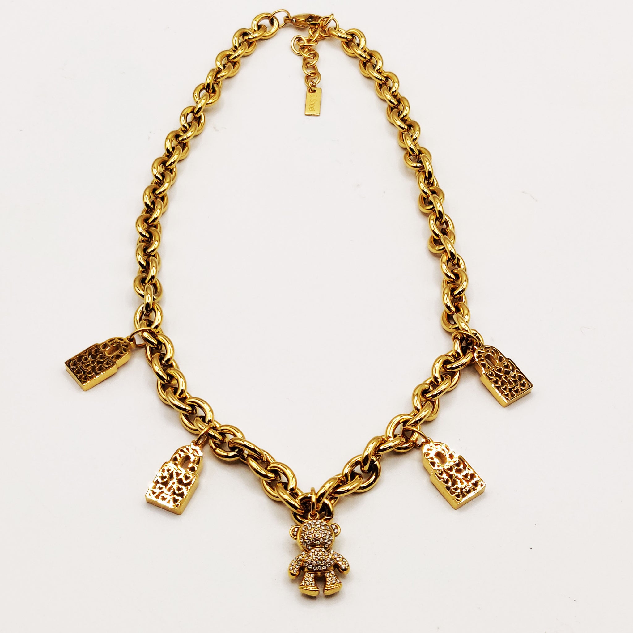 Collier Bibelots Bab El Mansour et Oursons Cristaux Luxe