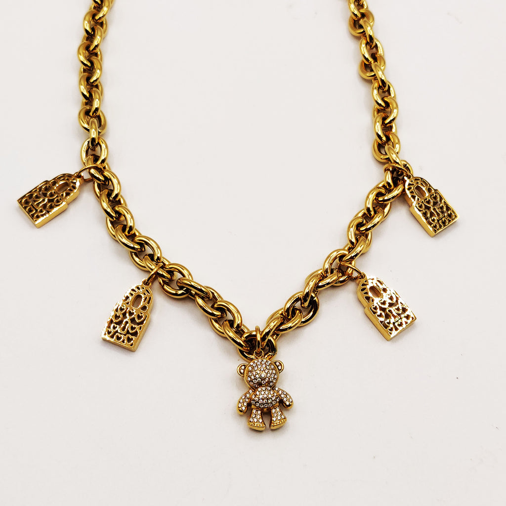 Collier Bibelots Bab El Mansour et Oursons Cristaux Luxe