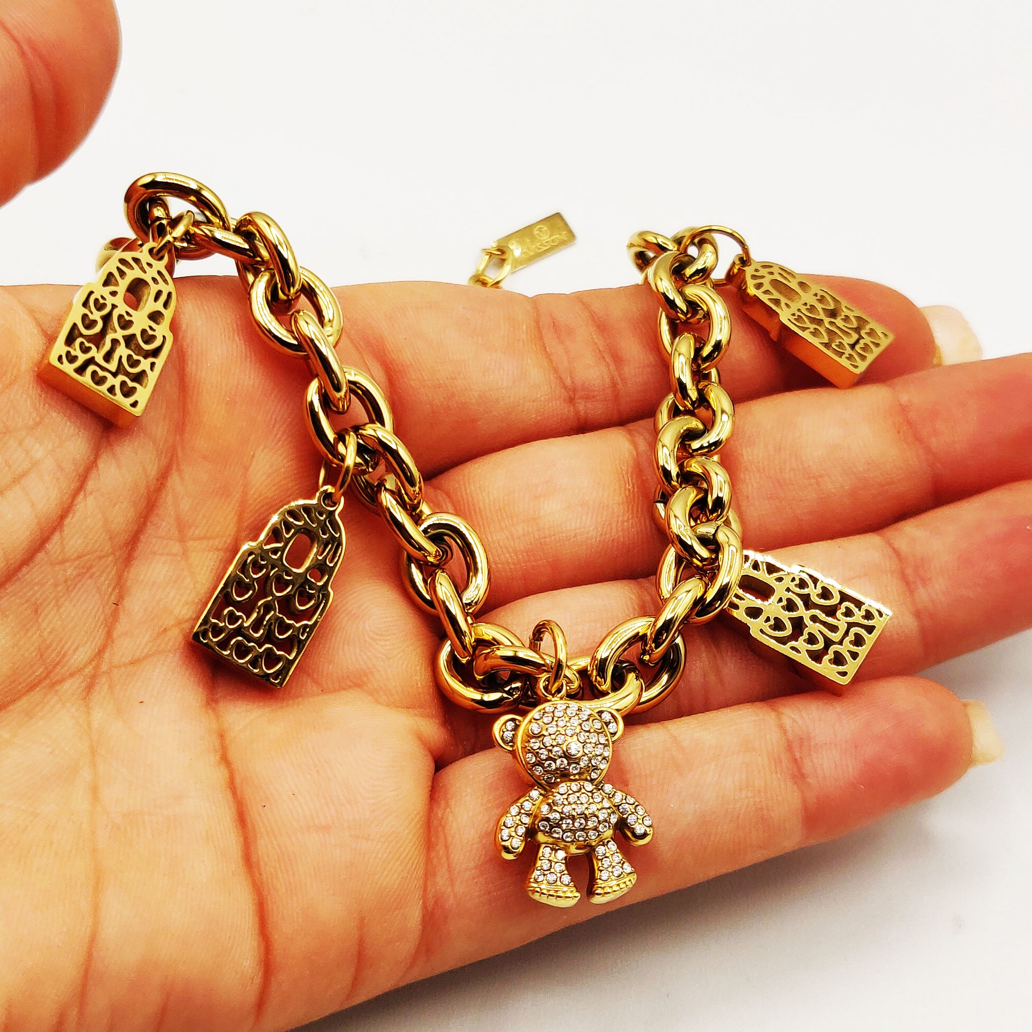Collier Bibelots Bab El Mansour et Oursons Cristaux Luxe