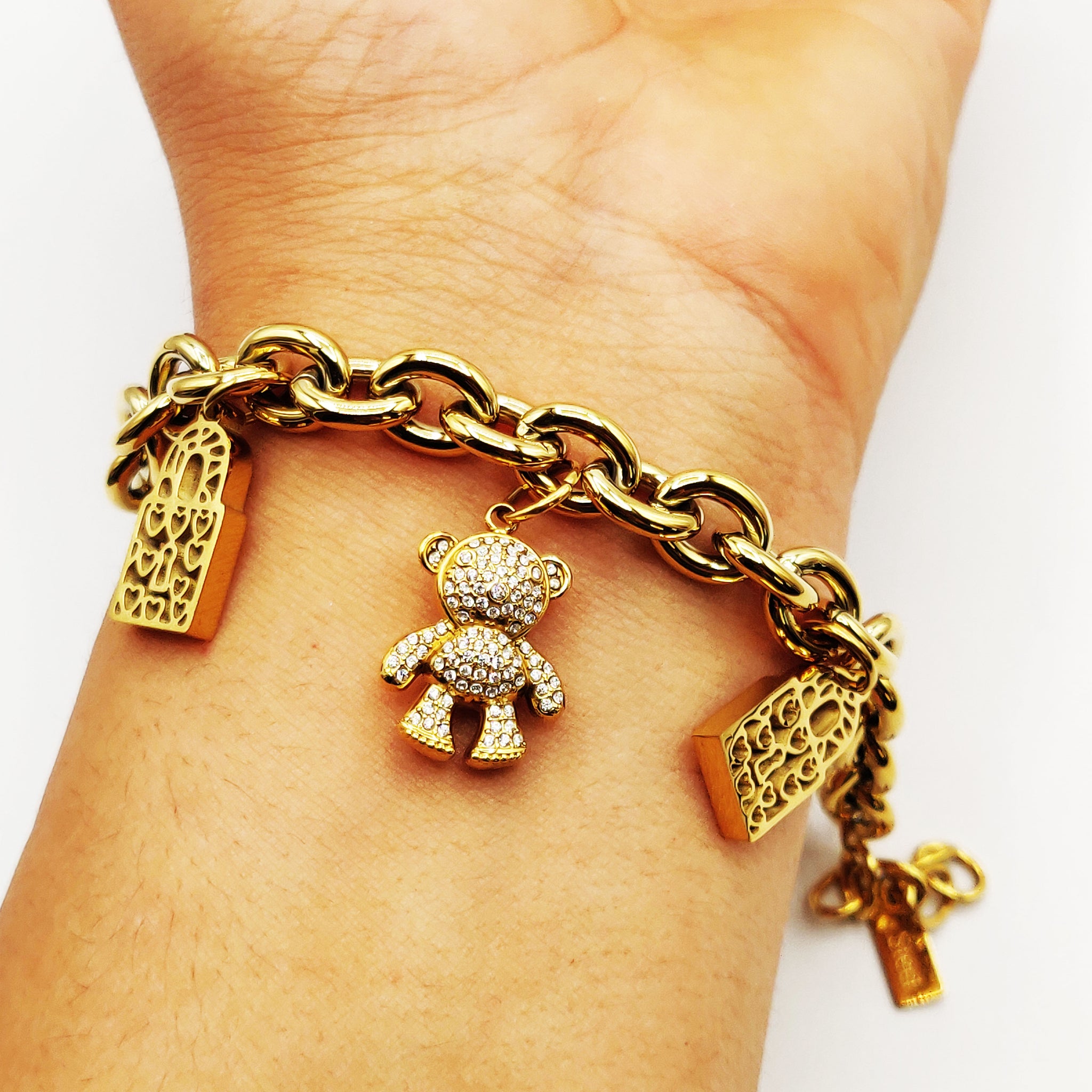 Bracelet Bibelots Bab El Mansour et Oursons Cristaux Luxe