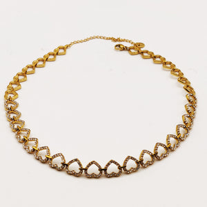 Collier Ras de Cou Multi Coeurs Reliés Cristaux