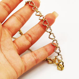 Collier Ras de Cou Multi Coeurs Reliés Cristaux