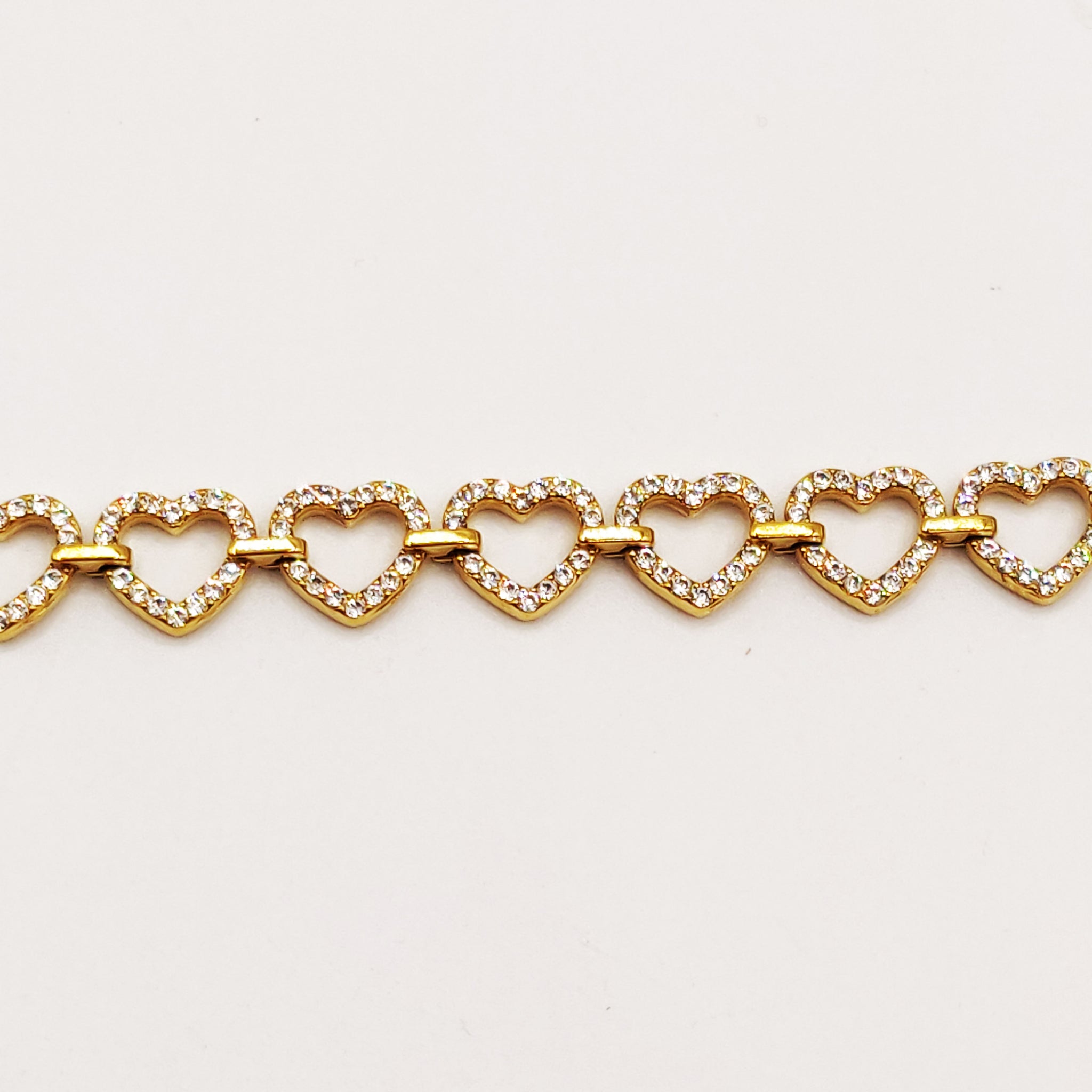 Bracelet Multi Coeurs Reliés Cristaux
