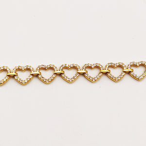 Bracelet Multi Coeurs Reliés Cristaux