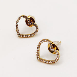 Boucles d'oreilles Multi Coeurs Reliés Cristaux