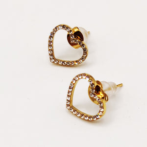 Boucles d'oreilles Multi Coeurs Reliés Cristaux