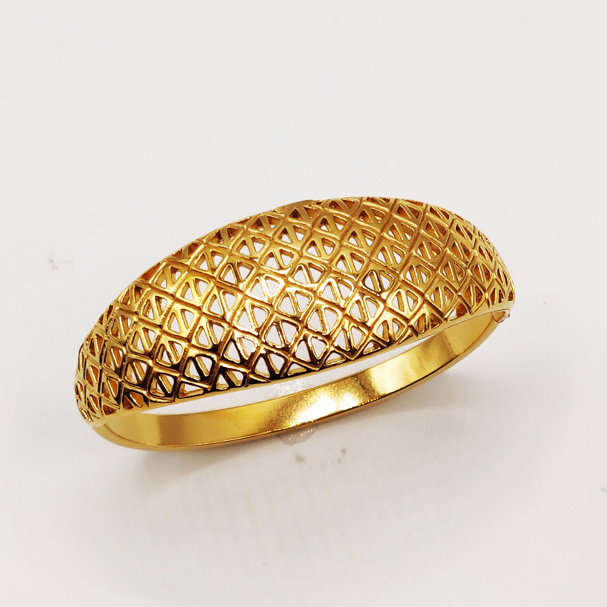 Bracelet Rigide Motifs Losanges Orientaux Luxe