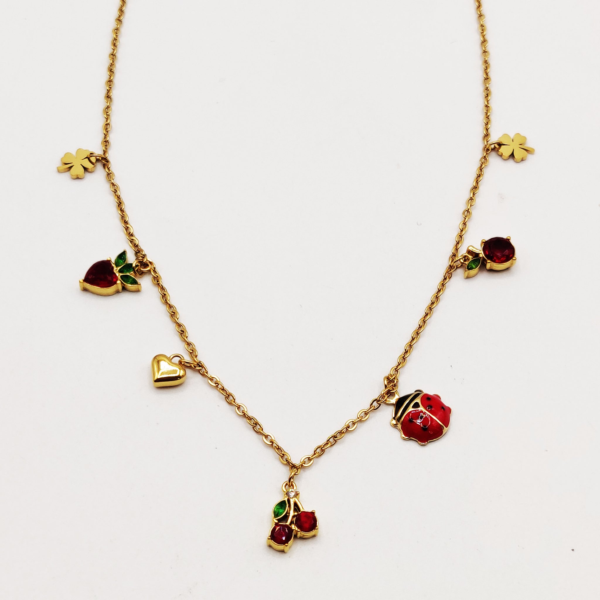 Collier Bibelots Cerises et Coccinelle Luxe