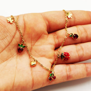 Collier Bibelots Cerises et Coccinelle Luxe