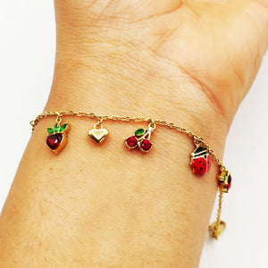Bracelet Bibelots Cerises et Coccinelle Luxe