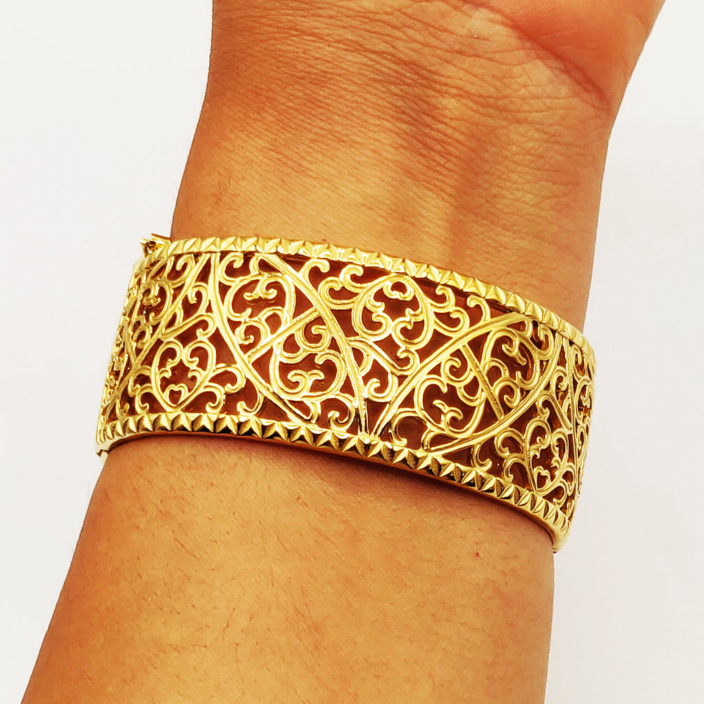 Bracelet Rigide Deblij Large Motifs Orientaux Luxe