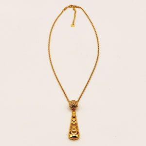 Collier Pendentif Motifs Orientaux et Fleur en Cristaux Luxe