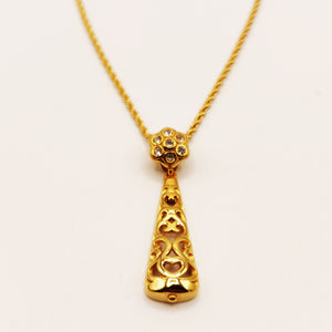 Collier Pendentif Motifs Orientaux et Fleur en Cristaux Luxe