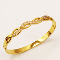 Bracelet Rigide Torsade Ligne Cristaux Luxe