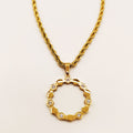 Collier Torsade Cercle Hexagones Dorés et Cristaux Luxe