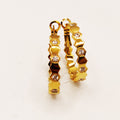 Boucles d'oreilles Hexagones Dorés et Cristaux Luxe