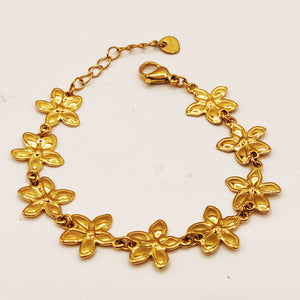 Bracelet Multi Fleurs Dorées Luxe