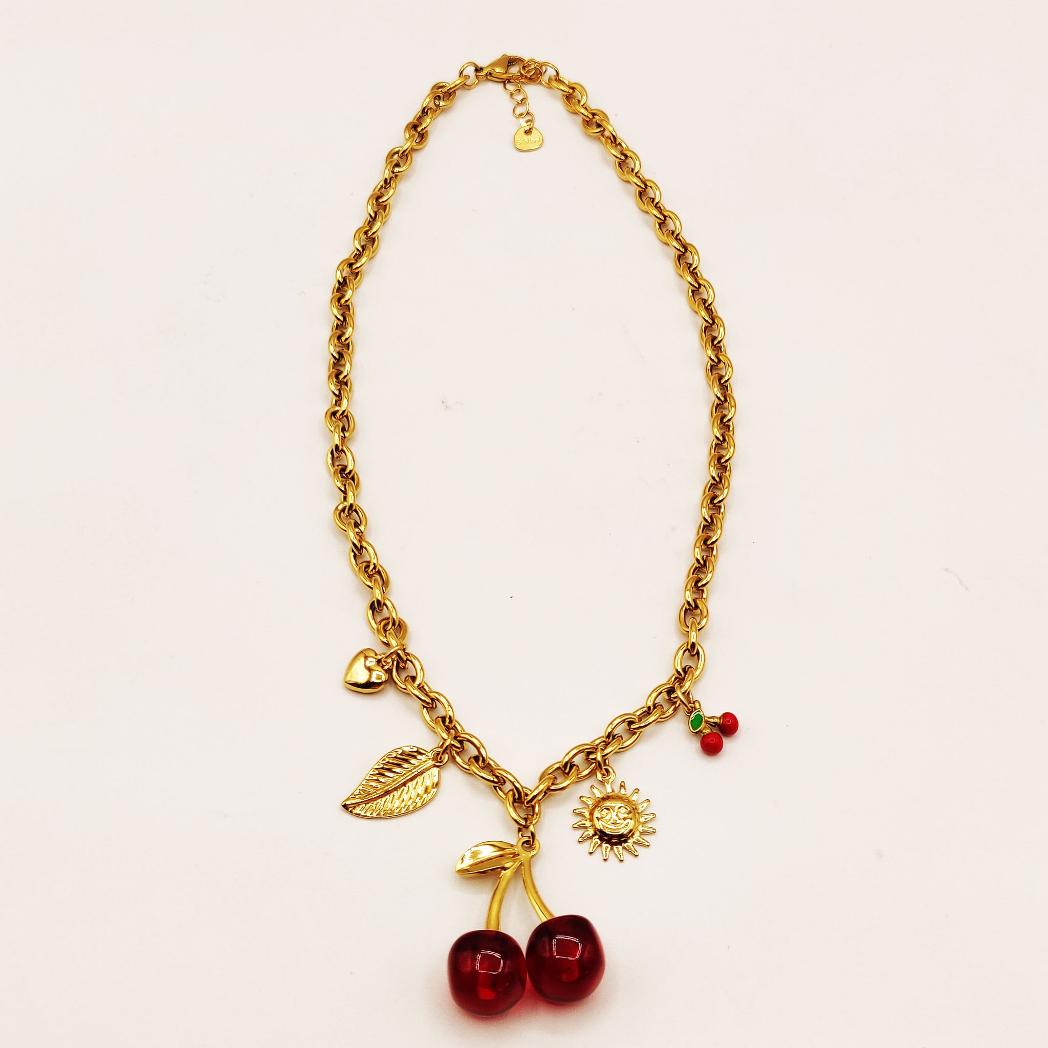 Collier Bibelots Cerises Translucides Luxe