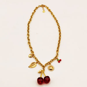 Collier Bibelots Cerises Translucides Luxe