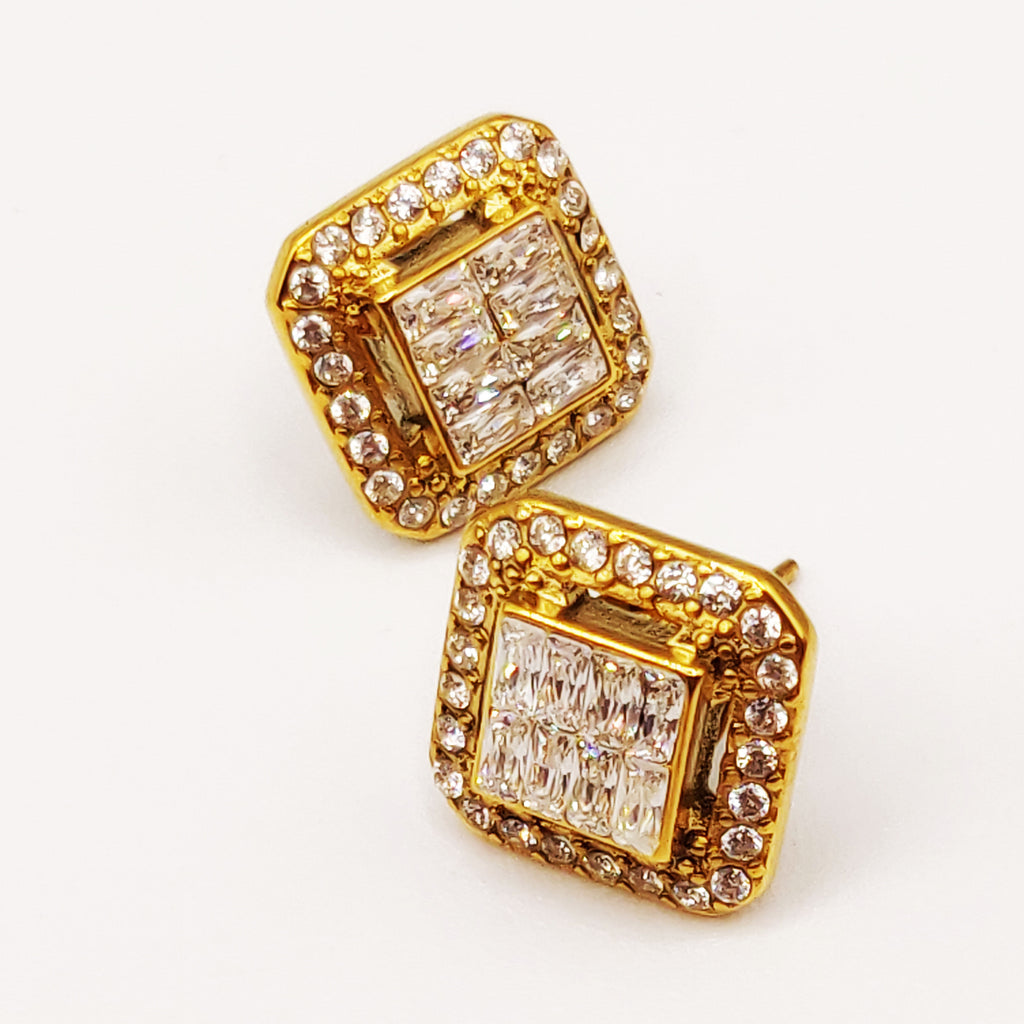 Boucles d'oreilles Carré HC Luxe Doré