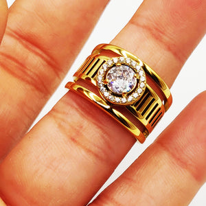 Bague Cristal Rond Tour Cristaux