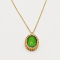 Collier Soleil Vert Pomme Tour Cristaux
