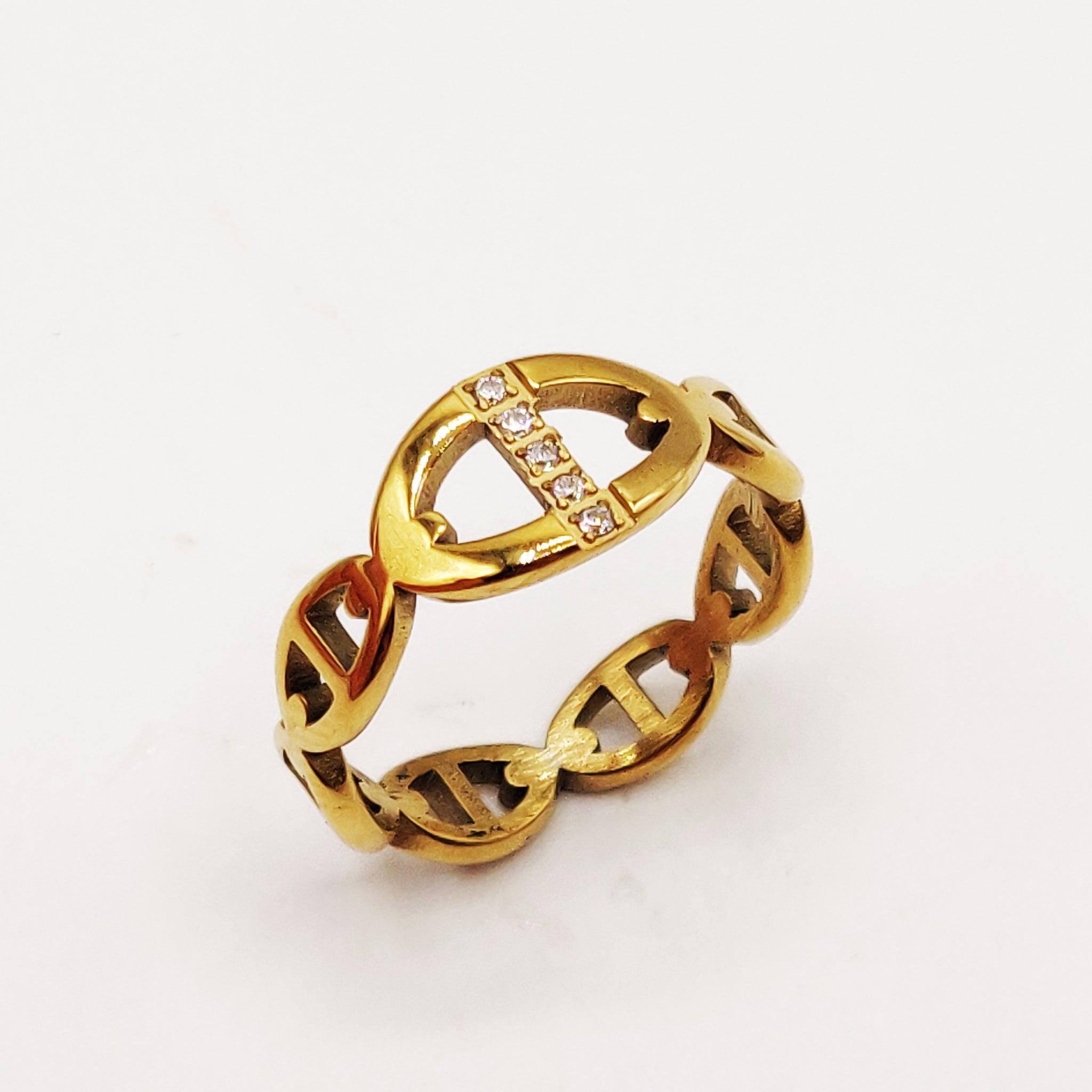 Bague Tour H Luxe Ligne Cristaux