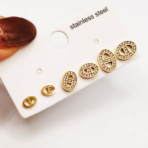 Boucles d'oreilles 3 Trous H Luxe