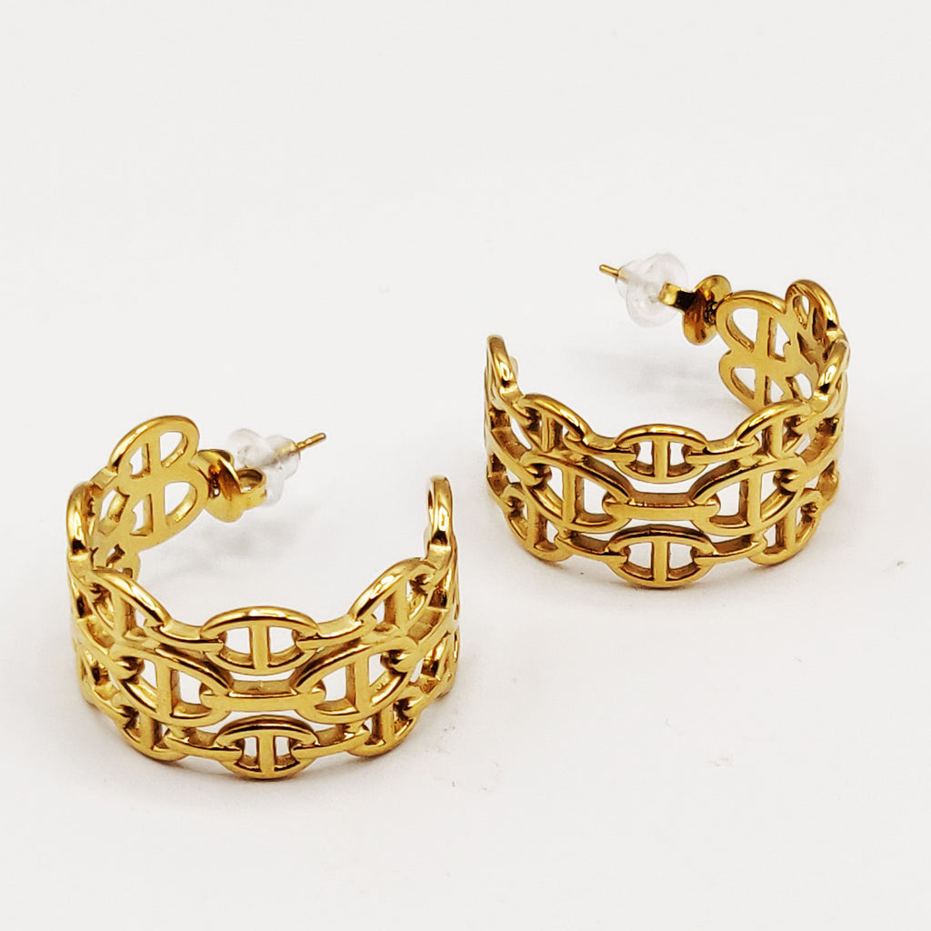 Boucles d'oreilles Multi H Luxe Emmêlés