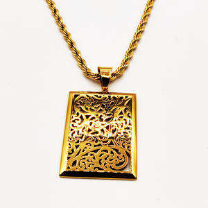 Collier Torsade Grand Rectangle Motifs Orientaux Luxe