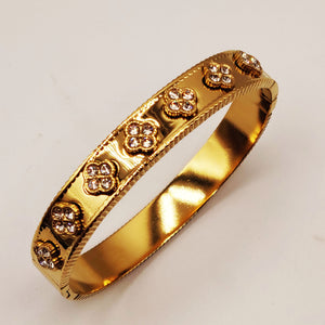 Bracelet Rigide Multi Trèfles 4 Cristaux Luxe