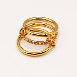 Bague Trio Cristaux Cerclées