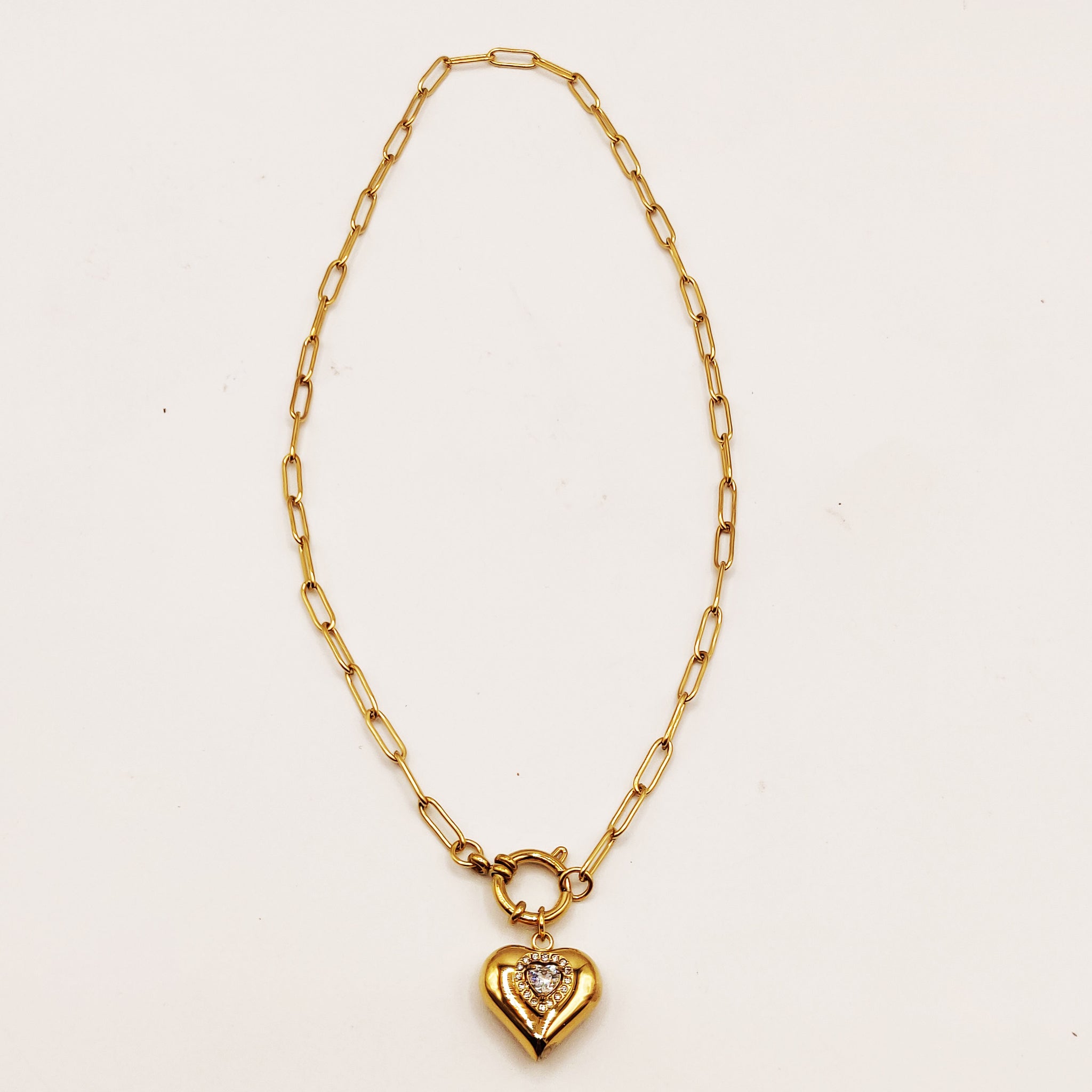 Collier Coeur Bombé Cristal Coeur Luxe