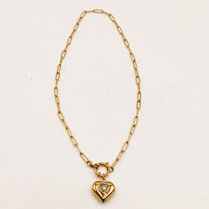 Collier Coeur Bombé Cristal Coeur Luxe
