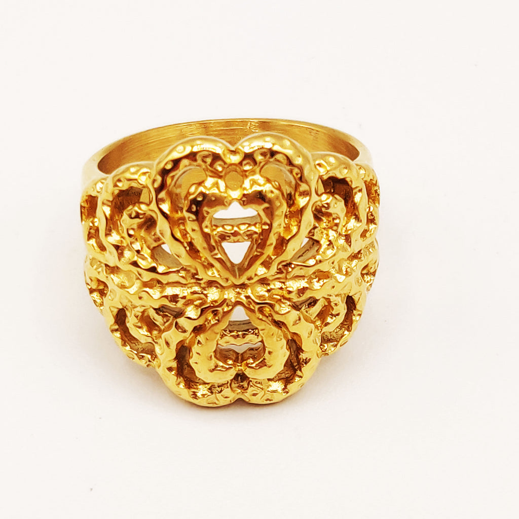 Bague Motifs Coeurs Orientaux Luxe
