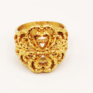 Bague Motifs Coeurs Orientaux Luxe