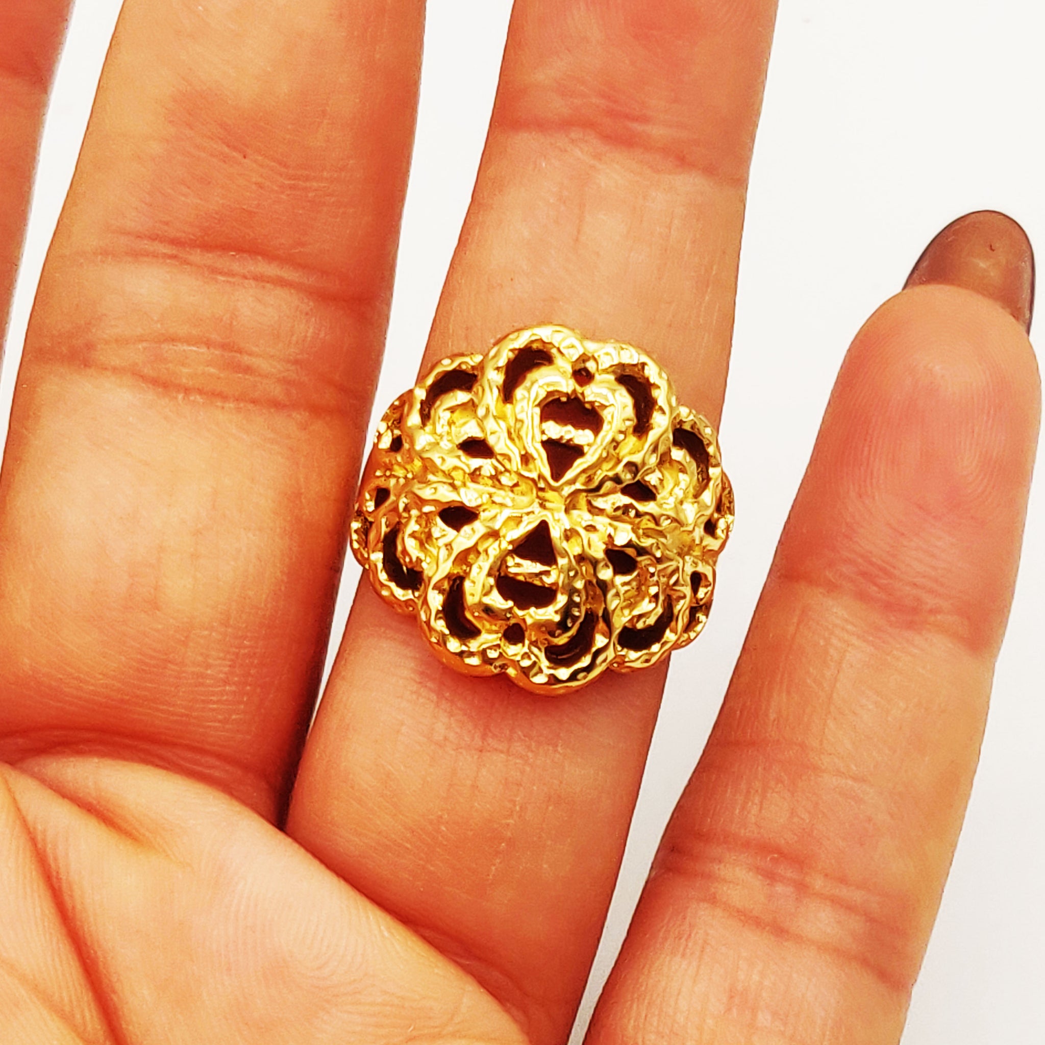 Bague Motifs Coeurs Orientaux Luxe