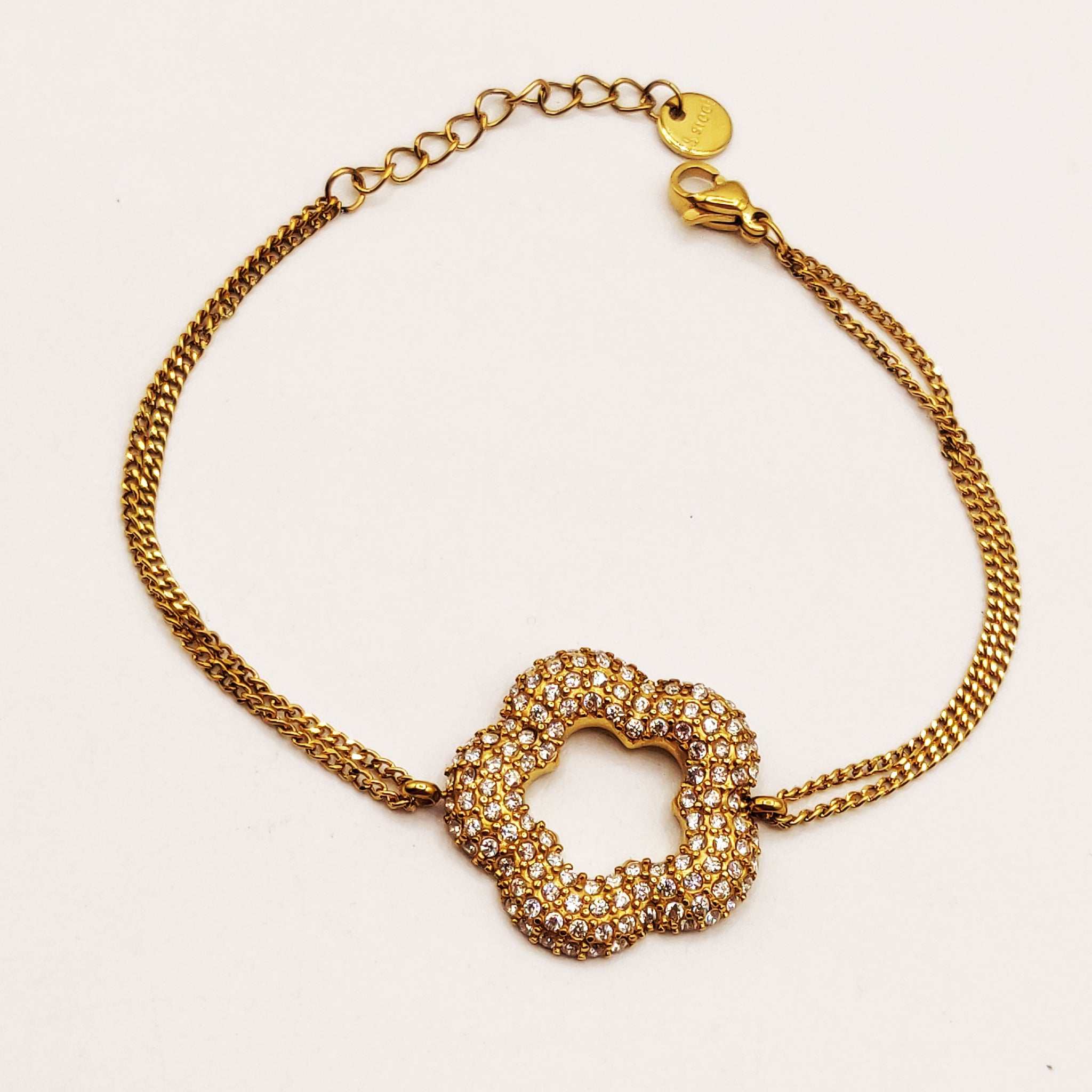 Bracelet Pendentif Marguerite Cristaux Luxe