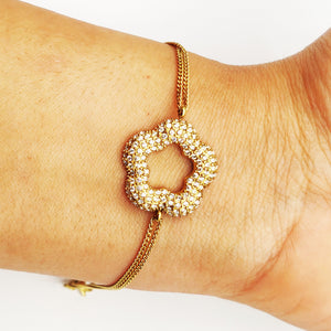 Bracelet Pendentif Marguerite Cristaux Luxe