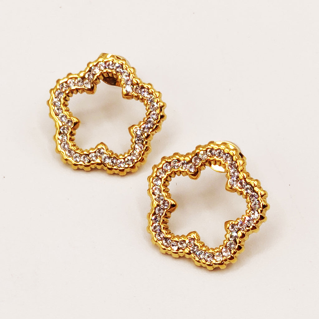 Boucles d'oreilles Pendentif Marguerite Cristaux Luxe