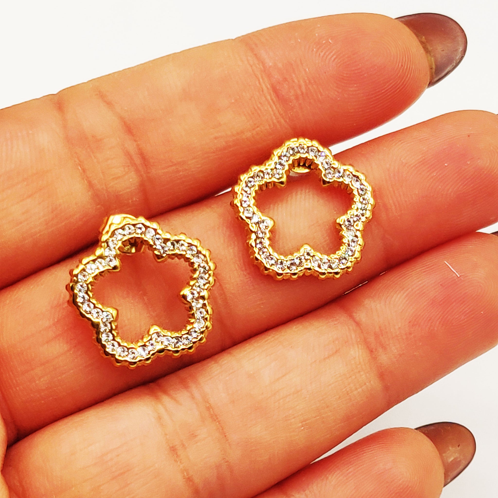 Boucles d'oreilles Pendentif Marguerite Cristaux Luxe