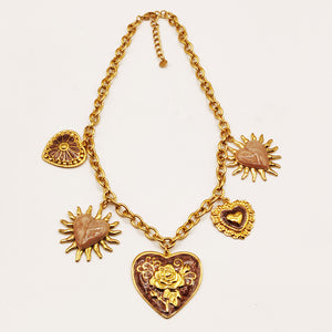 Collier Bibelots Coeurs Style Vintage Luxe