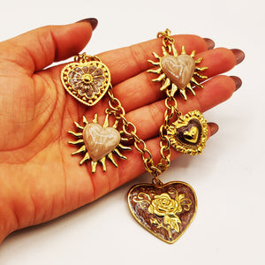 Collier Bibelots Coeurs Style Vintage Luxe