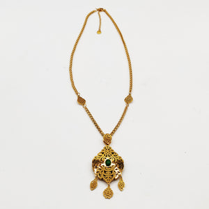 Collier Torsade Motif Oriental Pierre Verte Pendentifs Orientaux Luxe