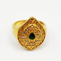 Bague Goutte Motifs Orientaux Pierre Verte Luxe