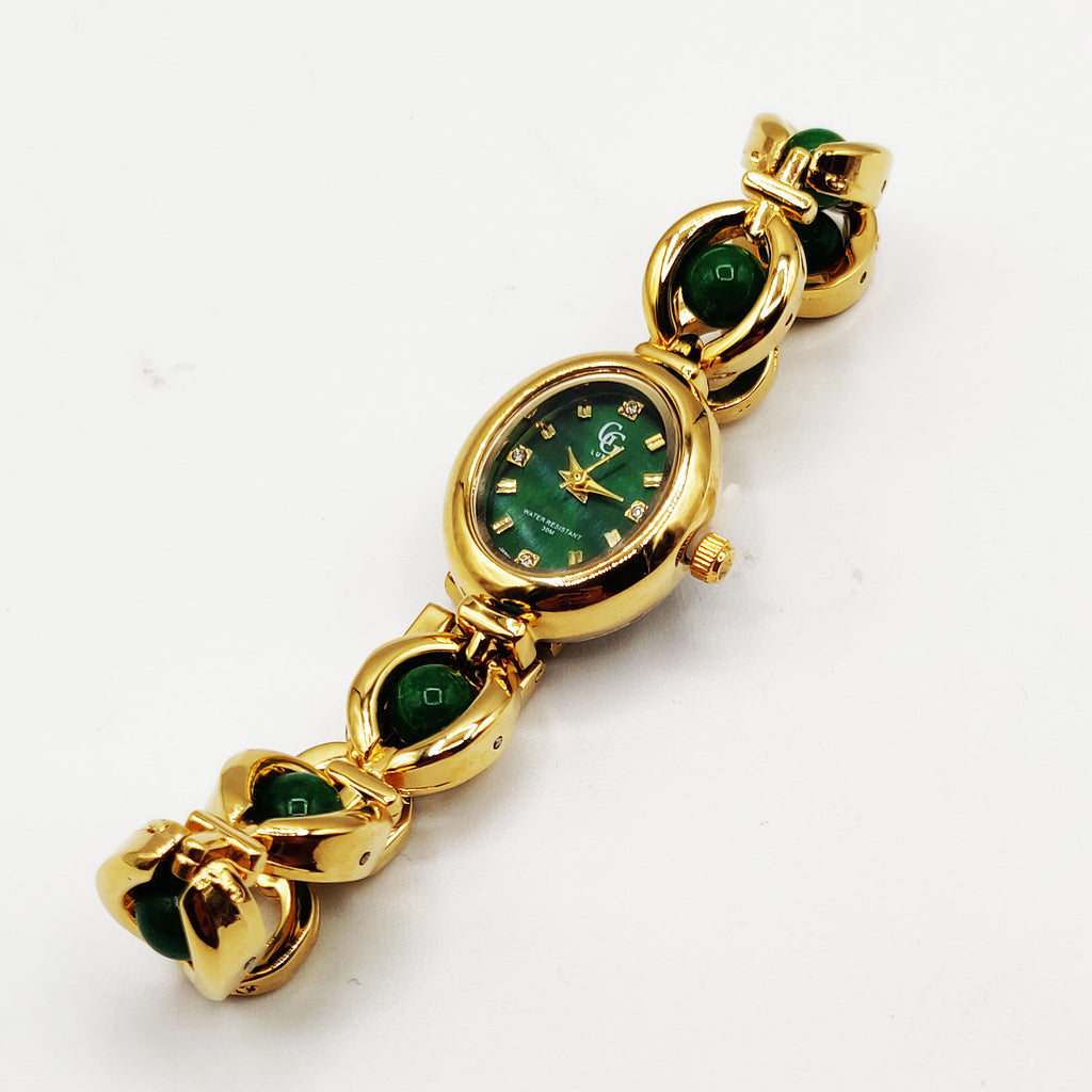 Montre GG Luxe FA1685 Fond Vert et Pierres Vertes