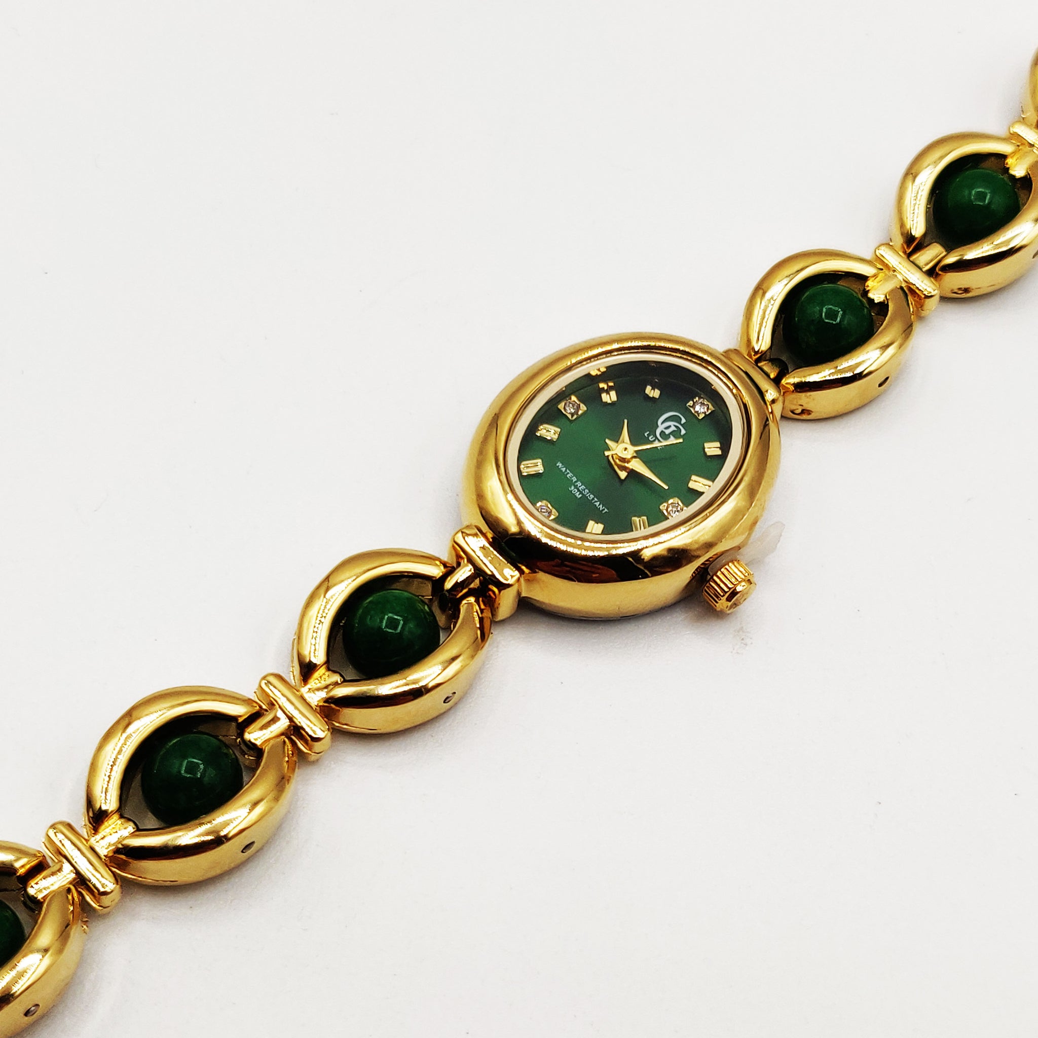 Montre GG Luxe FA1685 Fond Vert et Pierres Vertes