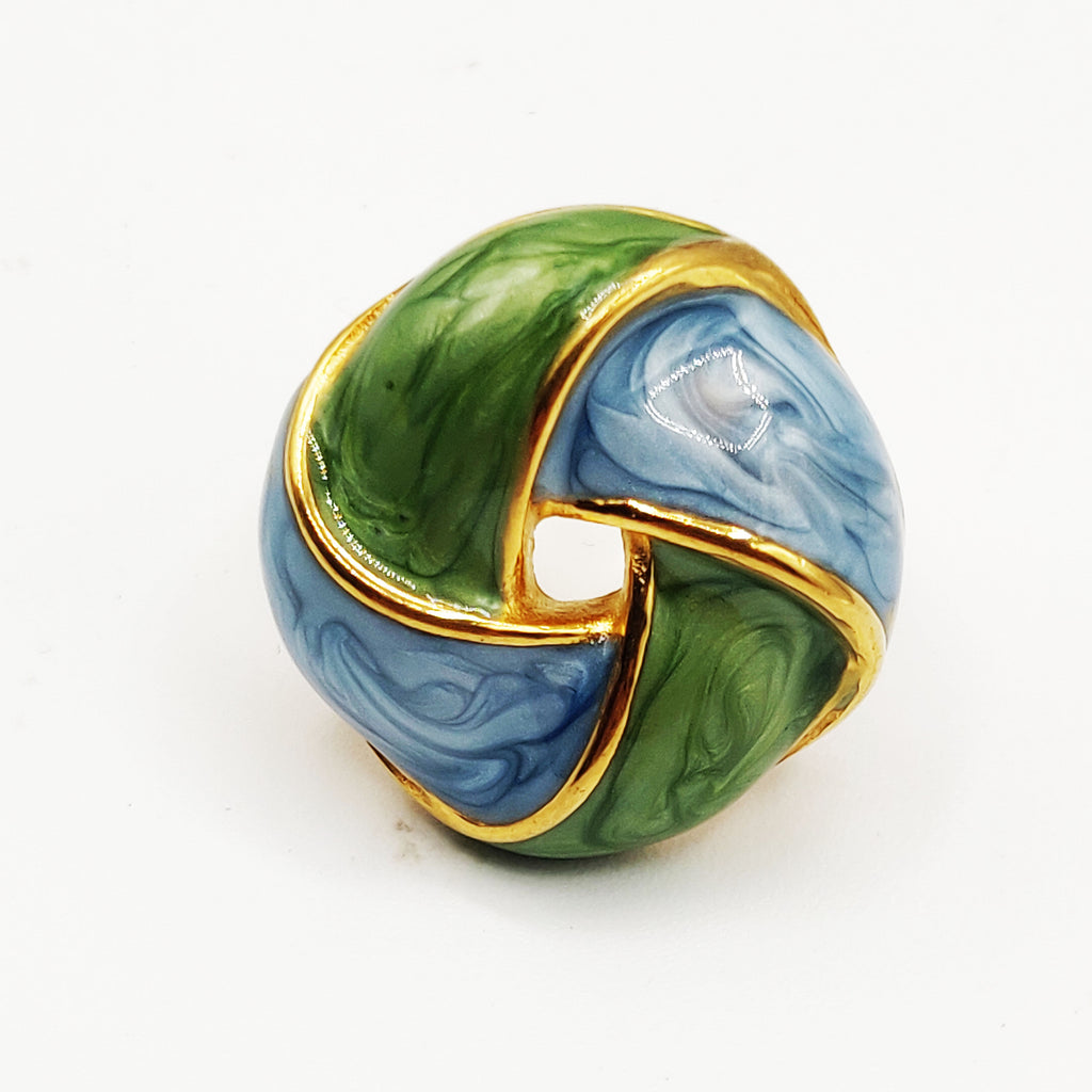 Bague Cercle Nacré Bleu et Vert Luxe