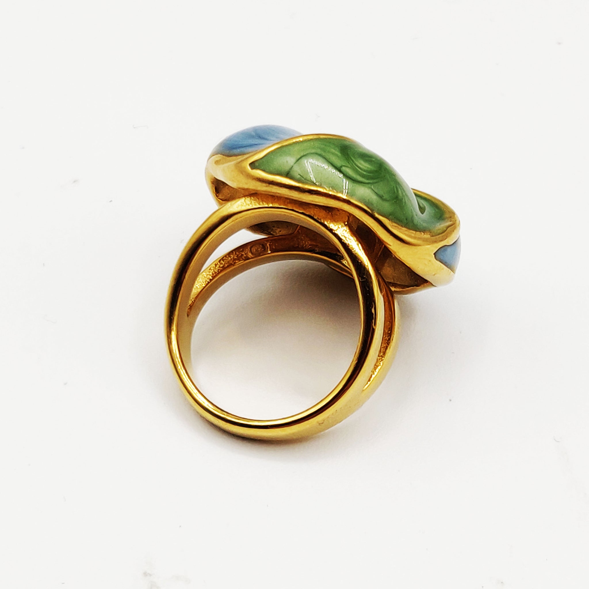 Bague Cercle Nacré Bleu et Vert Luxe